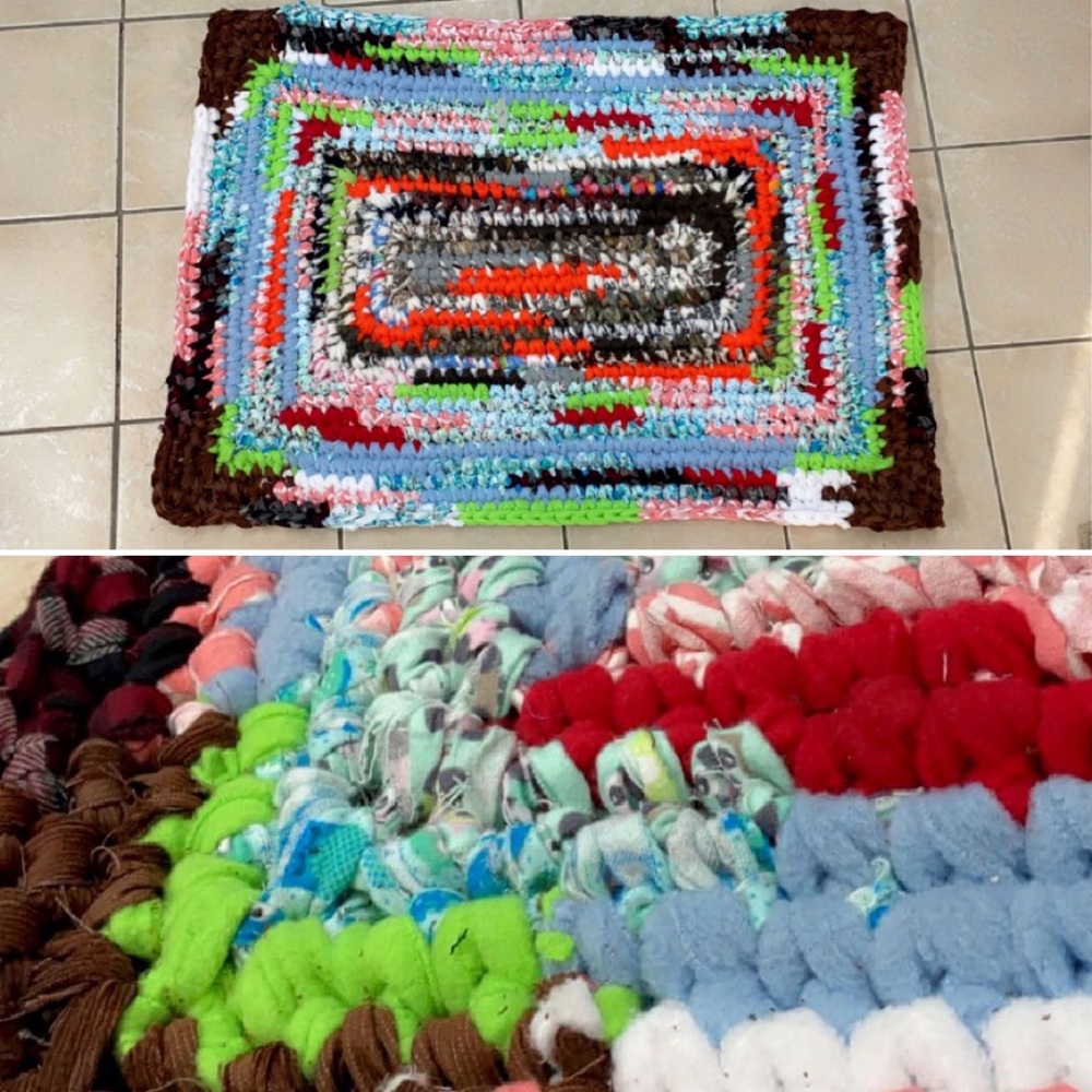 Multi-Colored Fleece Area Rug